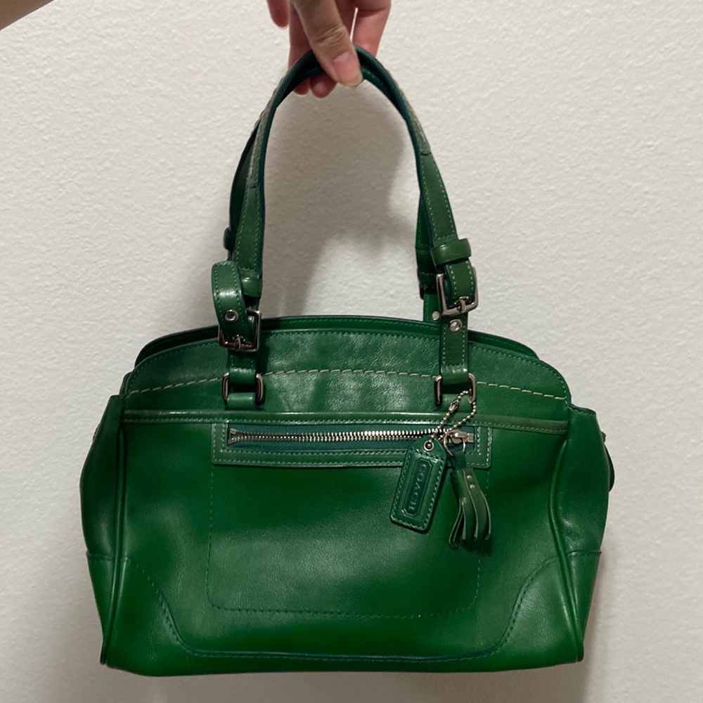 Vintage Coach (2005) kelly green “Hamilton 7465” leather purse